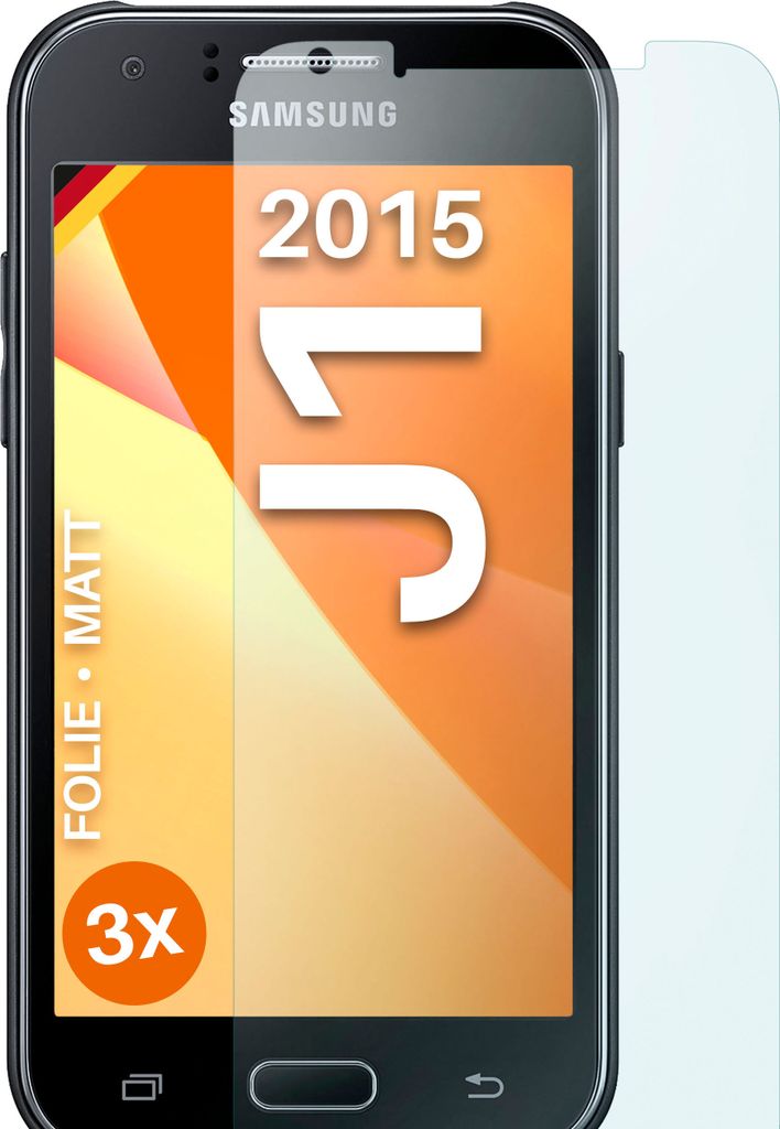 moex 3x Schutzfolie kompatibel mit Samsung Galaxy J1 (2015) - Displayschutzfolie Anti Reflex Folie, Matt