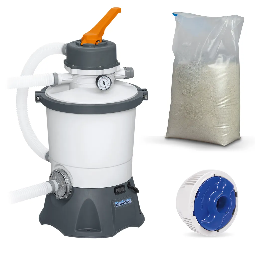 Set Filtro Sabbia Bestway 58515 3028 l/h: Addio Cartucce, Benvenuti 25kg Sabbia