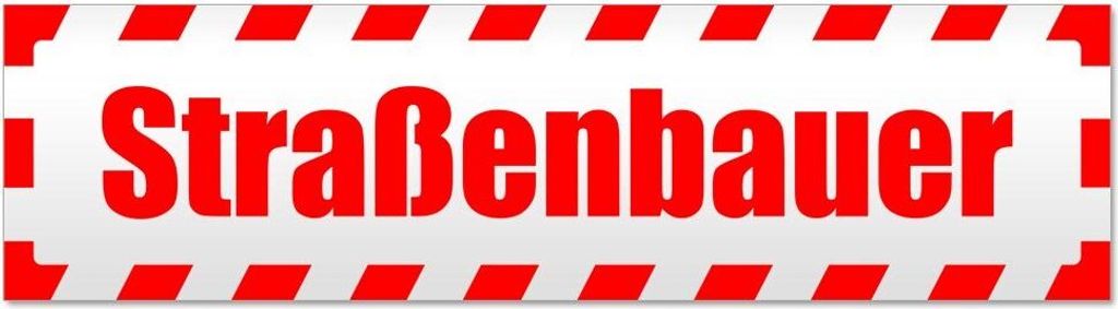 Kiwistar - Autoaufkleber - Rot - 60 x 16 cm - Straßenbauer gestreift - Hinweis Aufkleber Sticker für Auto, Kfz, Fahrrad, PKW, LKW