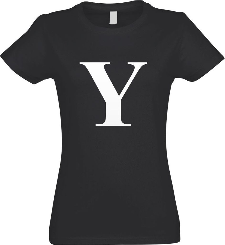 Kiwistar - T-Shirt tailliert - Damen - Graphit - Buchstabe Y - Alphabet - mit Motiv Bedruckt - Funshirt Design - Sport - Freizeit - Damen - XL