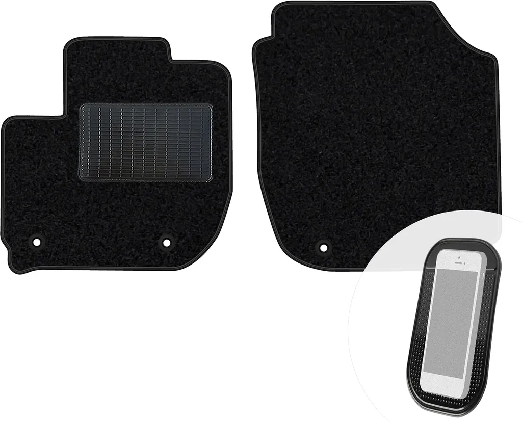 moto-MOLTICO Tappetini anteriori per auto Velours Tappetini neri per auto Set 2 pezzi adatto per Honda Civic X 2017-2021