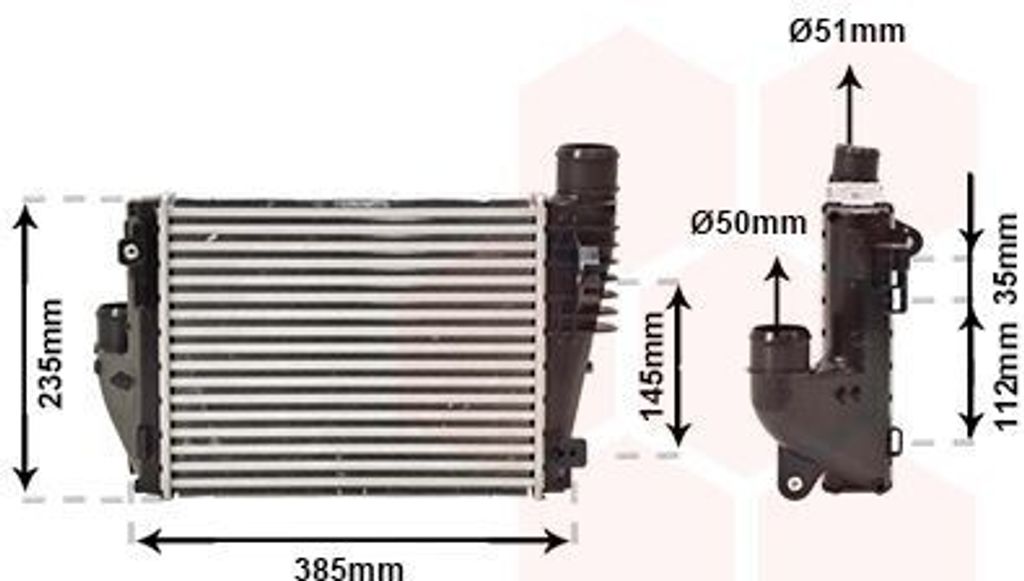 VAN WEZEL 09004317 Ladeluftkühler LLK für OPEL Vivaro C Kastenwagen (K0) Turbo Intercooler