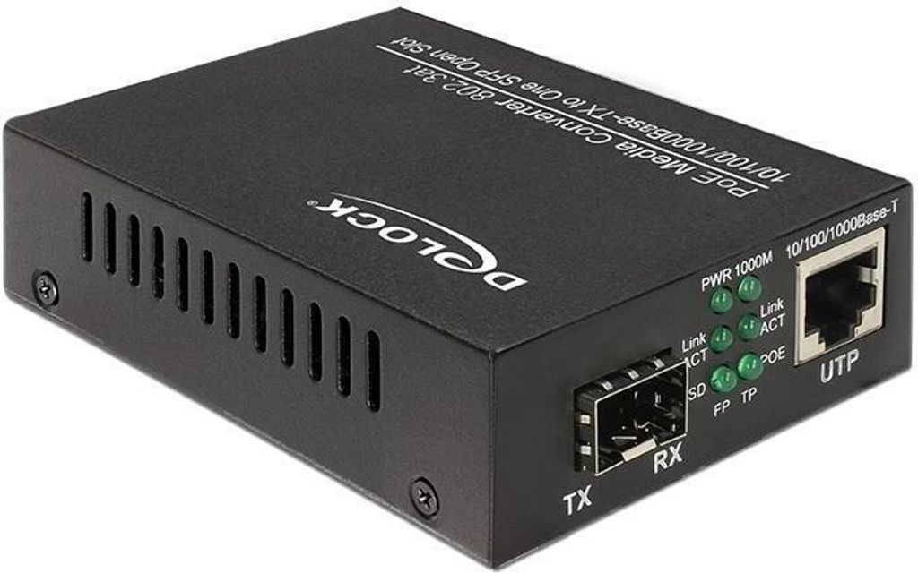 Delock Gigabit Ethernet Media Converter - Medienkonverter - 1GbE - 10Base-T, 100Base-TX, 1000Base-T, 1000Base-X - SFP (mini-GBIC) / RJ-45
