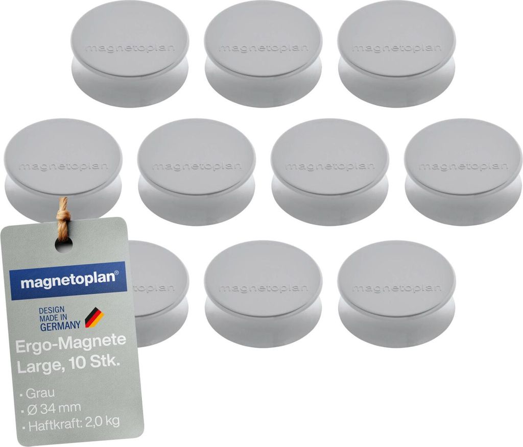 Magnetoplan Ergo large Magnete 10St grau