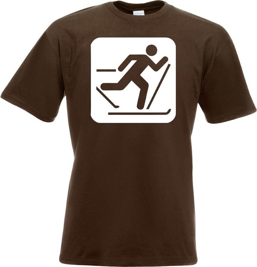 Kiwistar - T-Shirt - Chocolate - Skilaufen Schilaufen Piktogramme Herren Funshirt Bedruckt Design Sprüche Spruch Motive - mit Motiv Bedruckt - Fun...