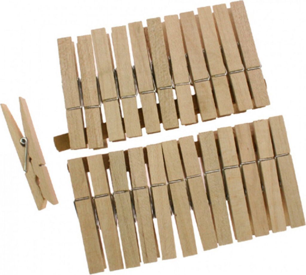24x Wäscheklammern Holz Klammern Wäsche Clips Produktbild 