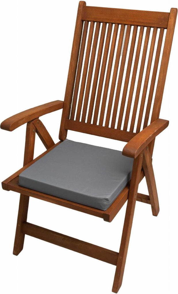 Stuhlkissen 2er Set 40x40x4cm Grau | Sitzkissen | Gartenkissen für Rattanmöbel | Sitzauflage für einen Gartenstuhl | Outdoor-Stuhlkissen