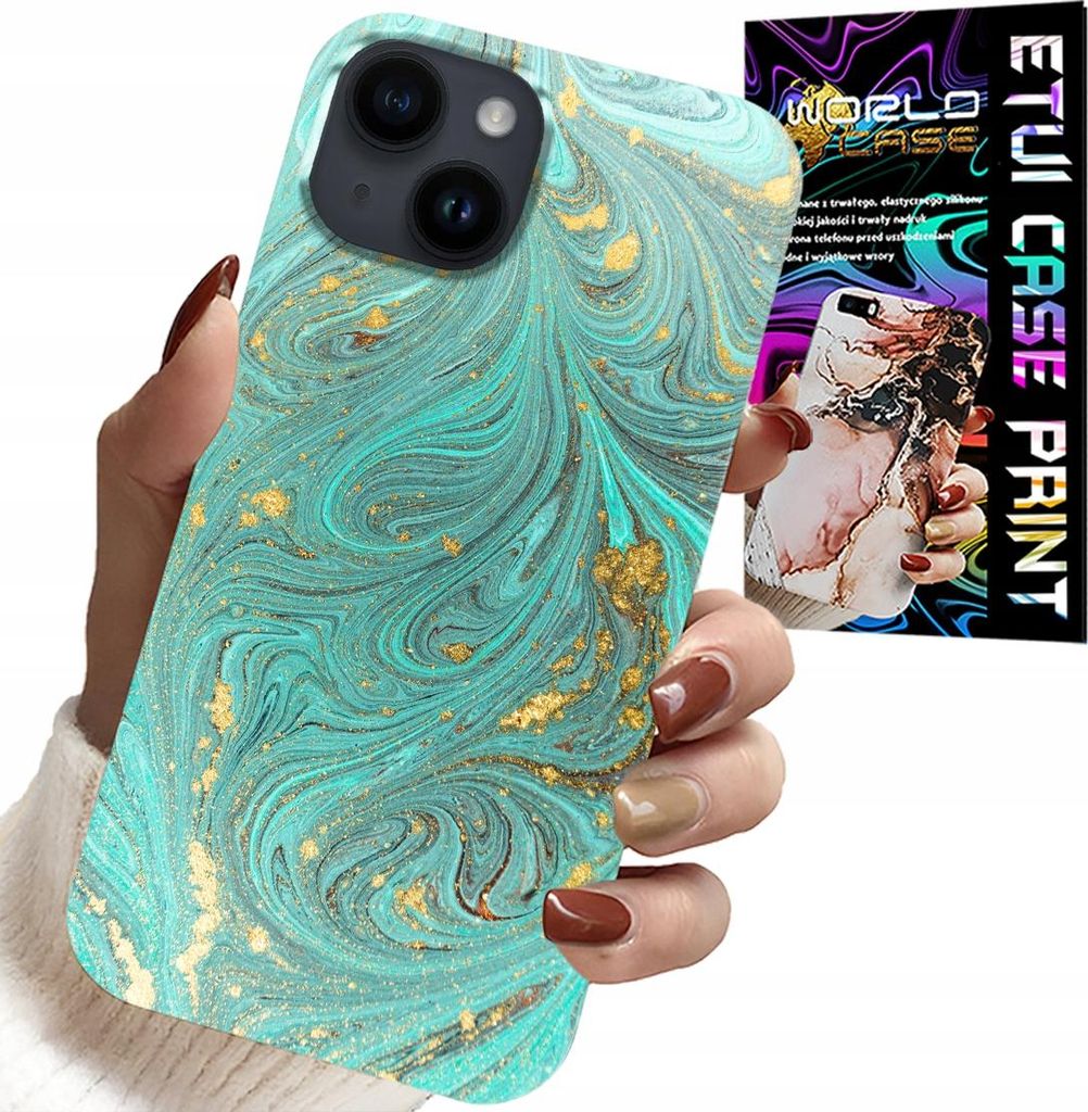 Hülle Für Iphone 14 Plus - Marmorierte Muster + Gehärtetes Glas