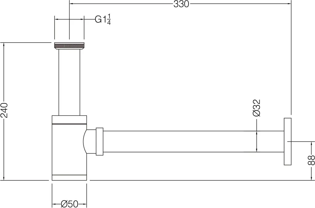 Siphon en Laiton Anti-Odeur Chromé pour Vasque - Design Rond et Robuste