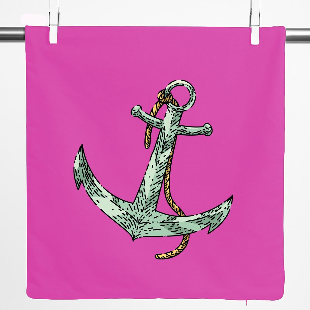 Huuraa Kissenbezug Anker Anchor 40x40cm Fuchsia Baumwolle Dekokissenbezug Geschenkidee