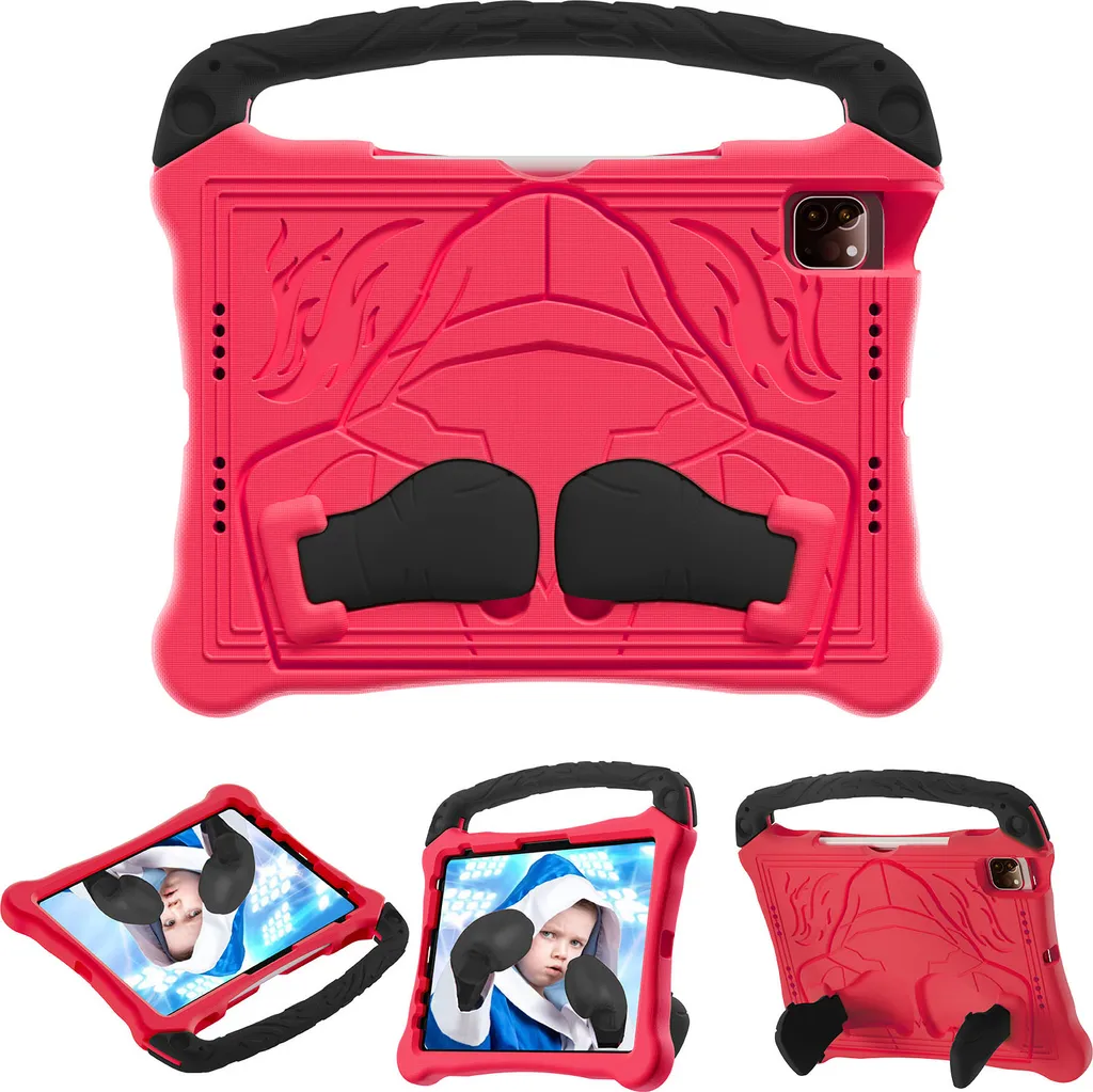 Custodia iPad Pro 11 M4 2024 per Bambini Rosso EVA Antiurto con Maniglia