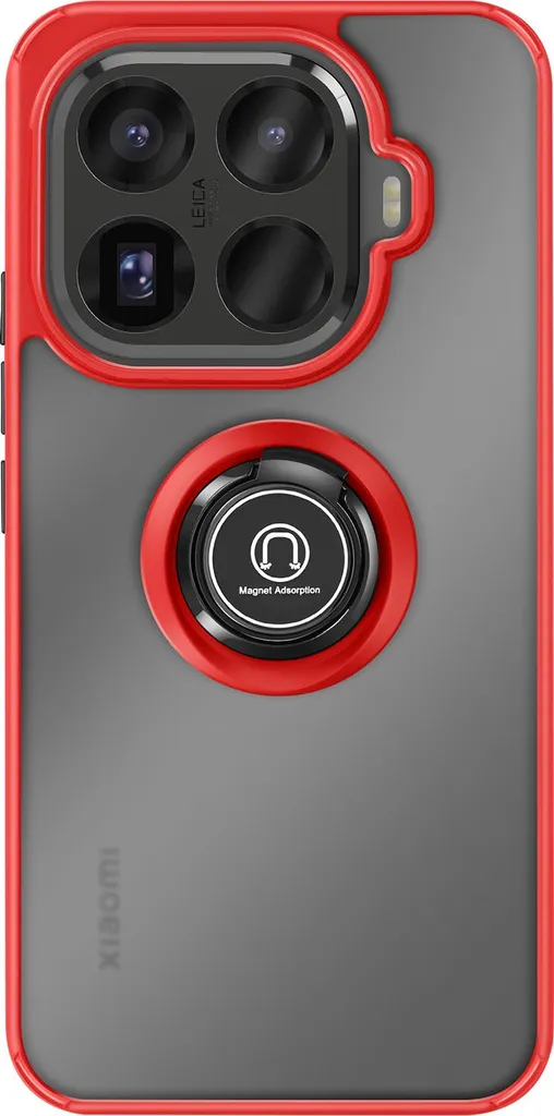 Avizar, Custodia Xiaomi 15T Pro con anello magnetico, finitura opaca, rosso