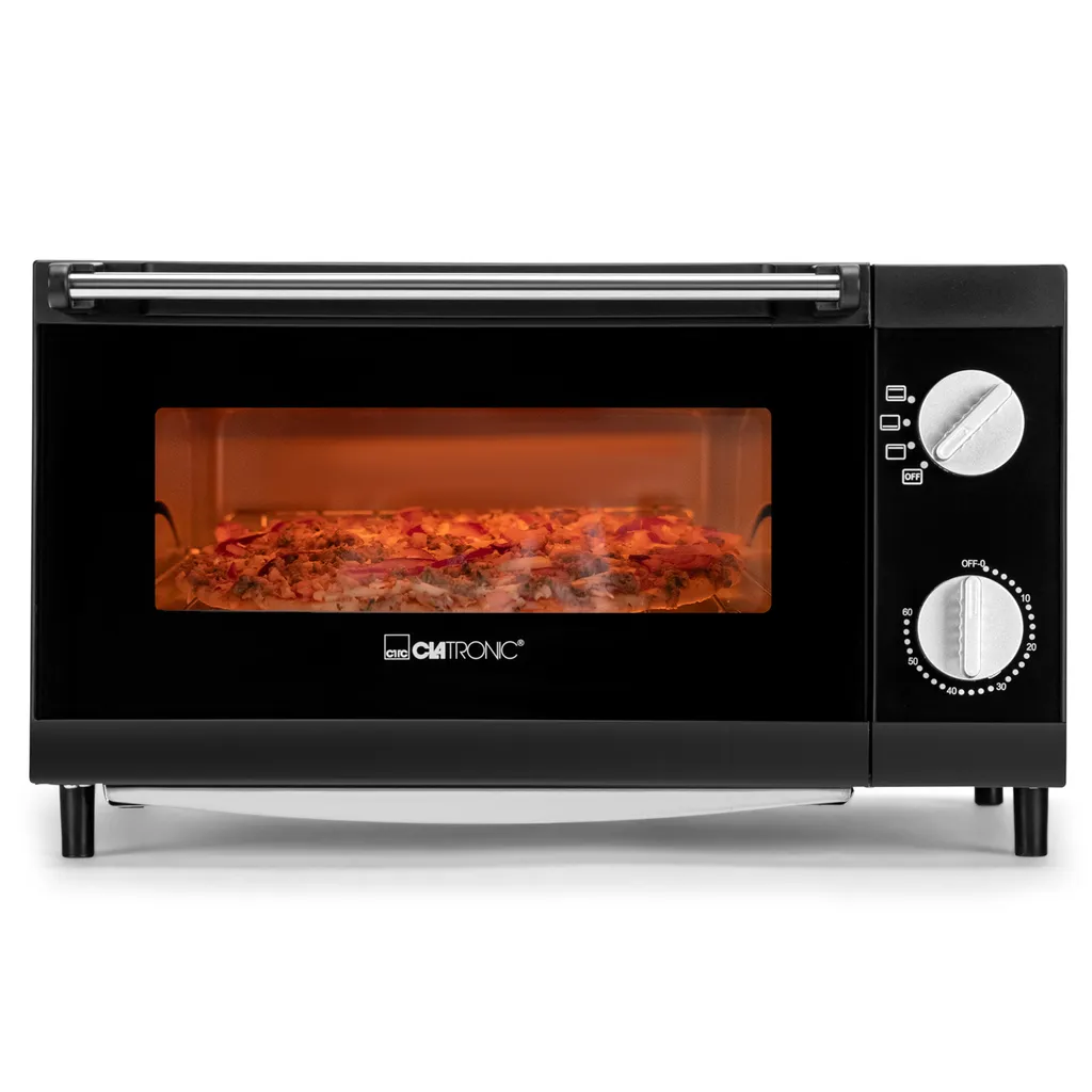 Four à pizza électrique Clatronic MPO 3520 de table, grill noir 12 litres