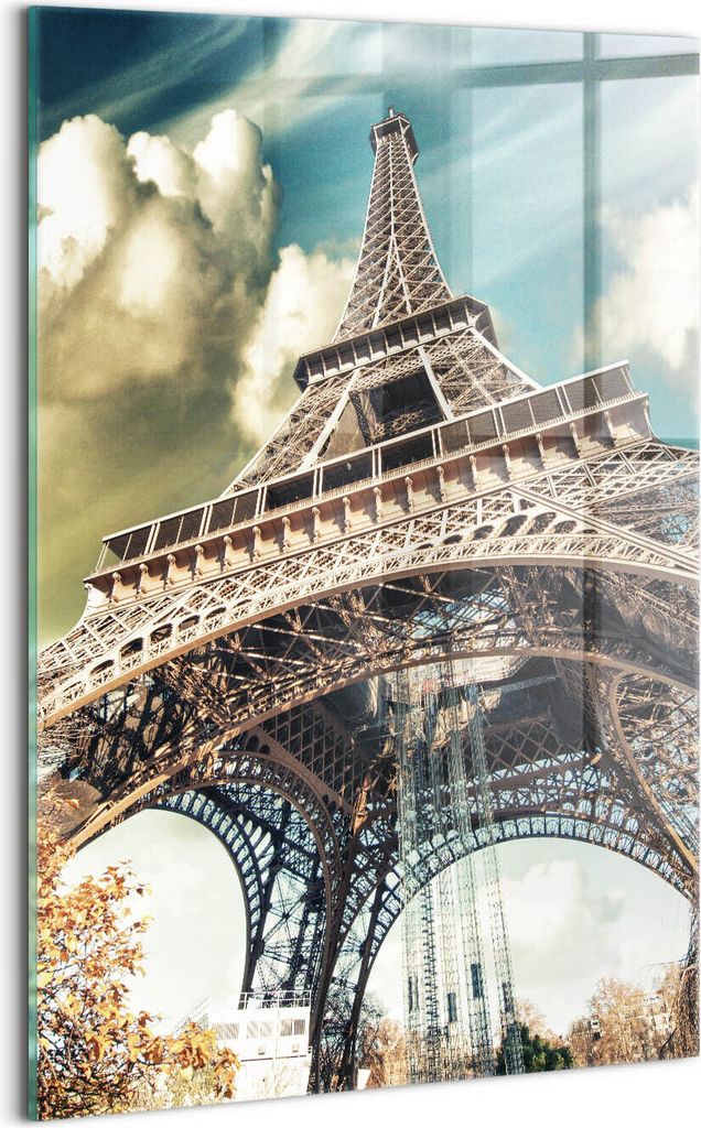 Designer Glasbild - Wandbild - Glas Bild - 40x60 cm - Eiffelturm