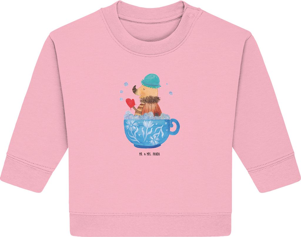 Mr. & Mrs. Panda Organic Baby Pullover Nachtfalter Schaumbad 24. - 36. Monat - Baumwolle Pink - Geschenk, Träumen, Badezimmer, Baden, Bad, WC, Bul...