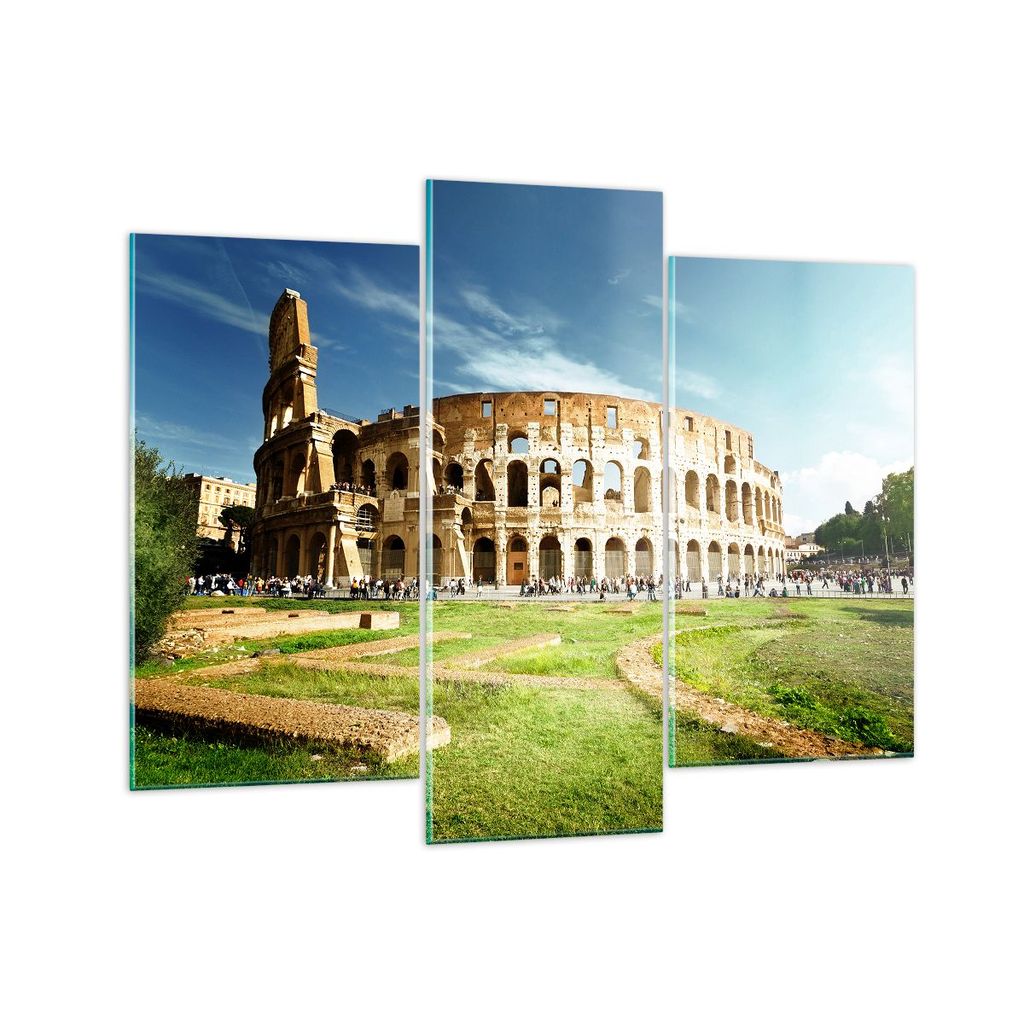 Bilder auf glas - Archäologie Architektur Italien Kolosseum - 130x100cm - Glasbilder - Wandbilder - Kunstdruck - Wanddekoration aus Glas - Glas Bi...