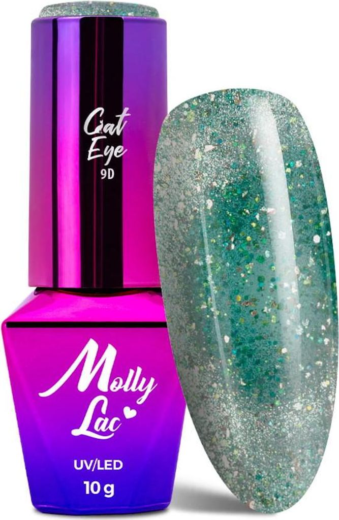 Magnetischer Hybrid-Nagellack mit Katzenaugen-Effekt Cat Eye Foxy Eyes Eye Of The Ocean MollyLac 10g Nr. 556