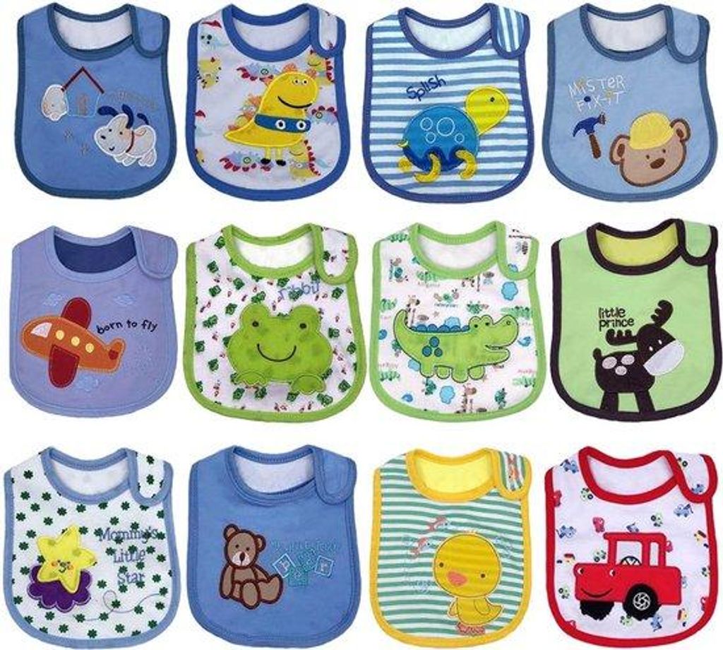 Kleidung für Babys, Wasserfest, weich, 10 Stück, von Baumwolle, Halsbinden, Windel, Baby für Babys, Jungen und Mädchen Kinderwagen