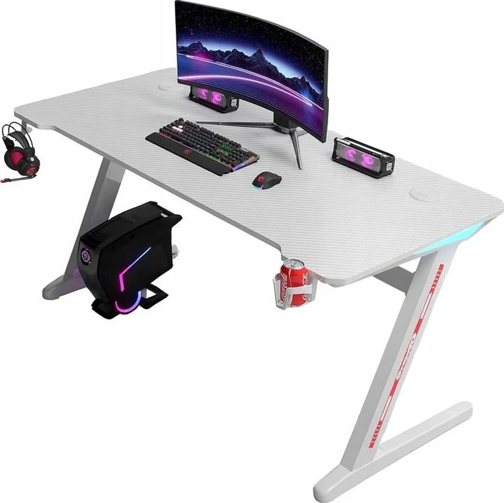 Bureau gamer LED RGB 120cm Ekspand avec support casque ergonomique - 4