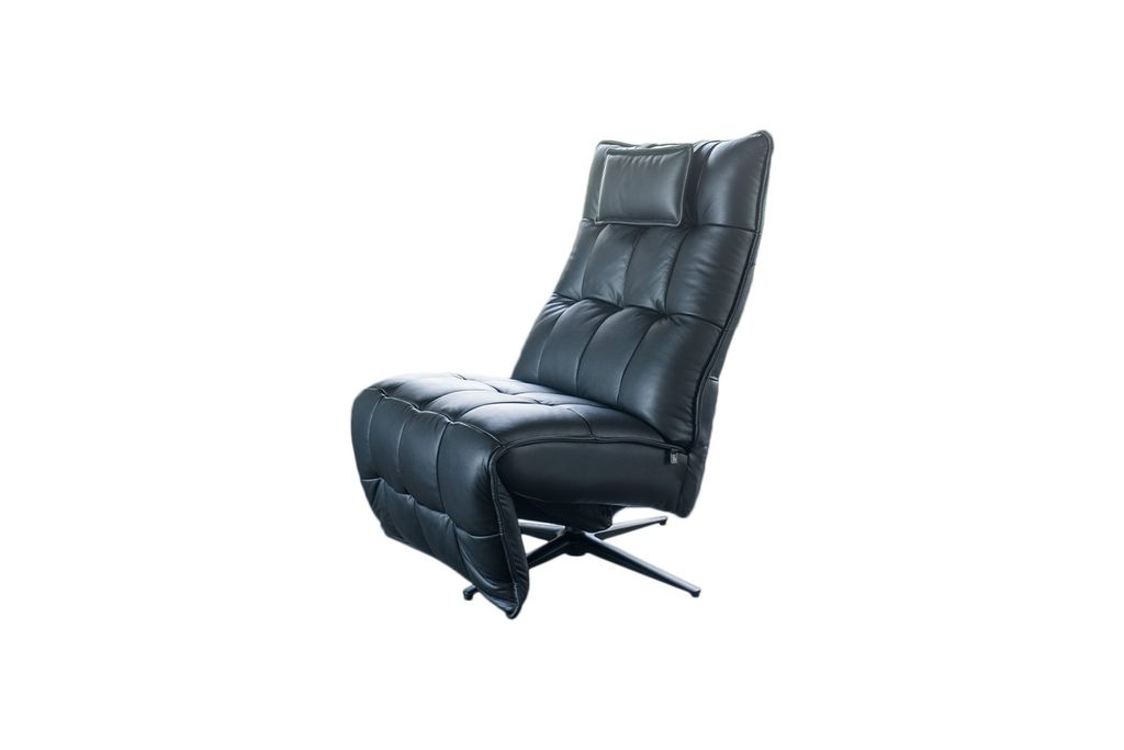 KAWOLA Sessel MIKO Relaxsessel drehbar Leder schwarz