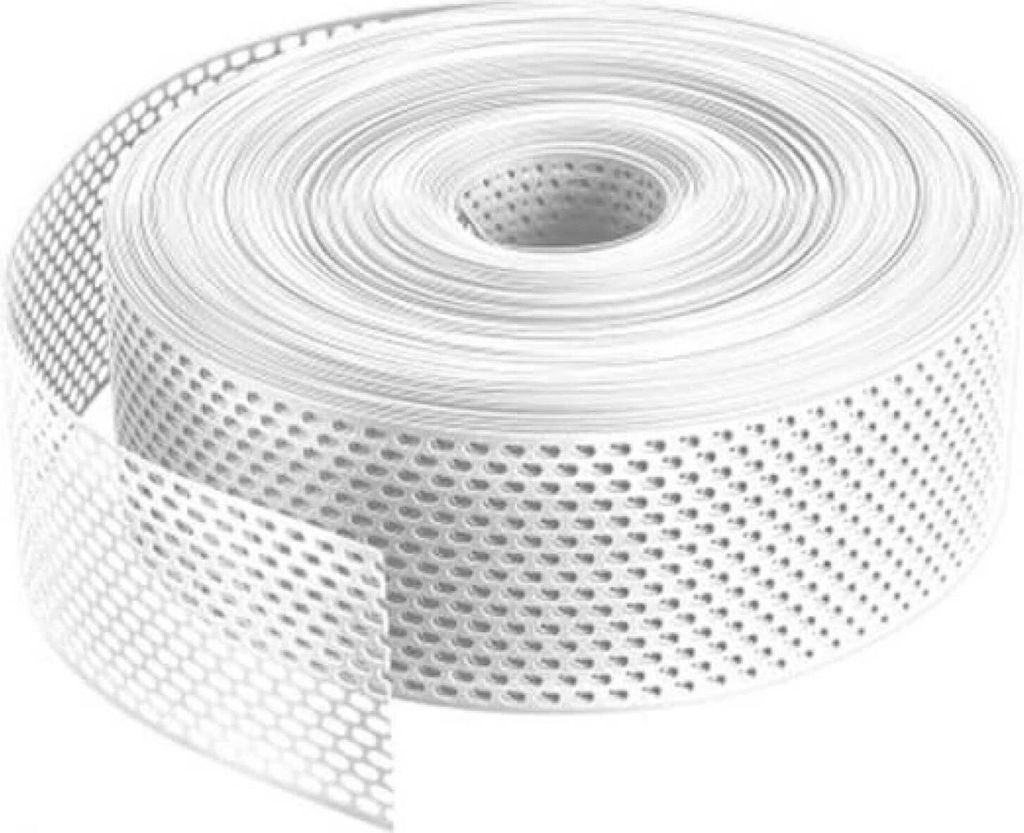 Lüftungsband PVC Rolle Traufgitter 100 mm x 60 m Weiß