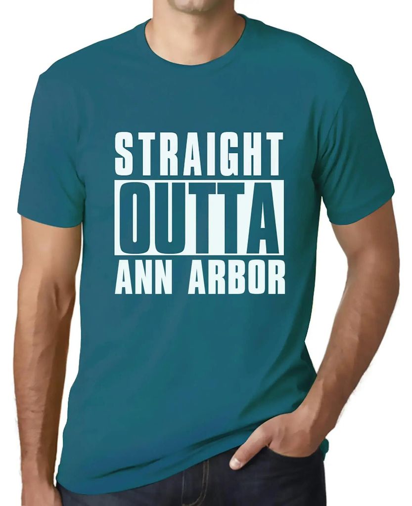 Herren Grafik T-Shirt Direkt aus Ann Arbor – Straight Outta Ann Arbor – Öko-Verantwortlich Vintage Jahrgang Kurzarm Lustige Druck Geburtstag G...