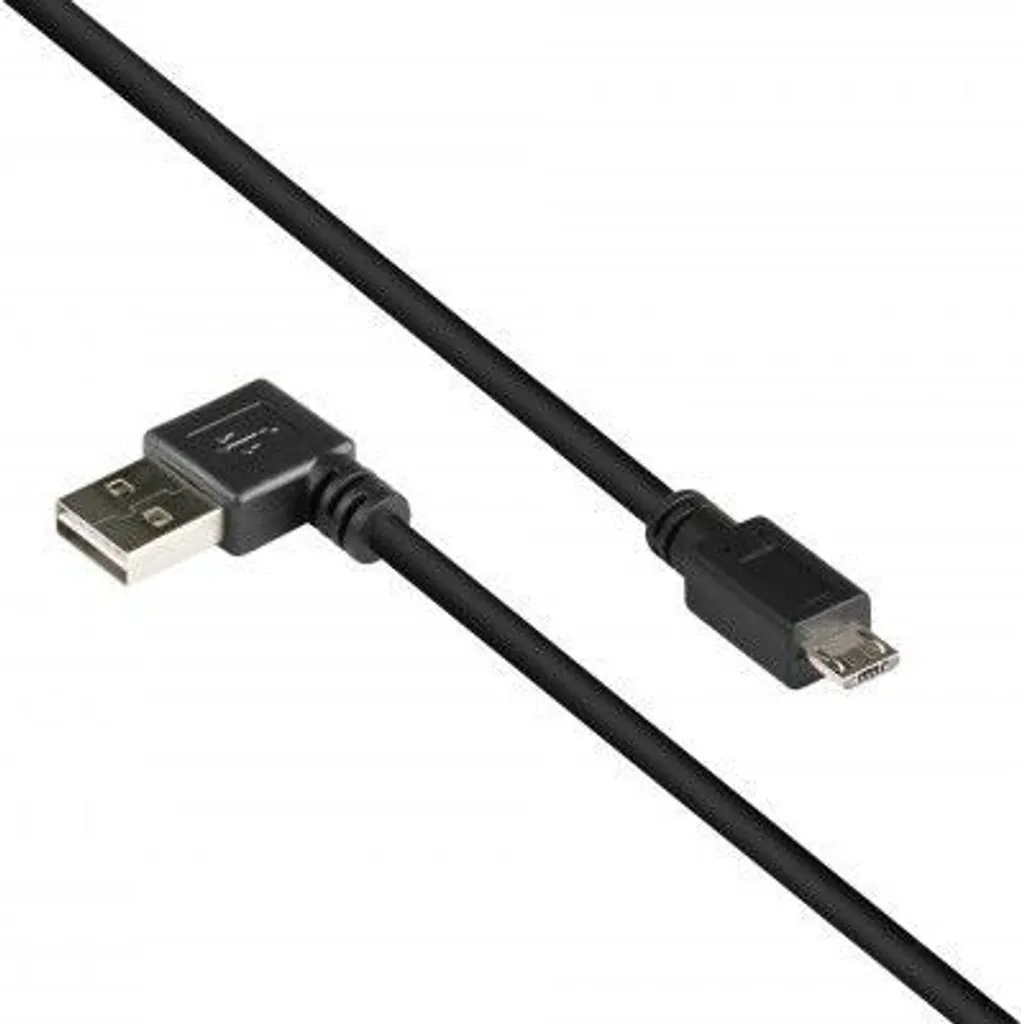 Câble USB vers Micro USB de 2m pour Charge et Données avec Embout Coudé