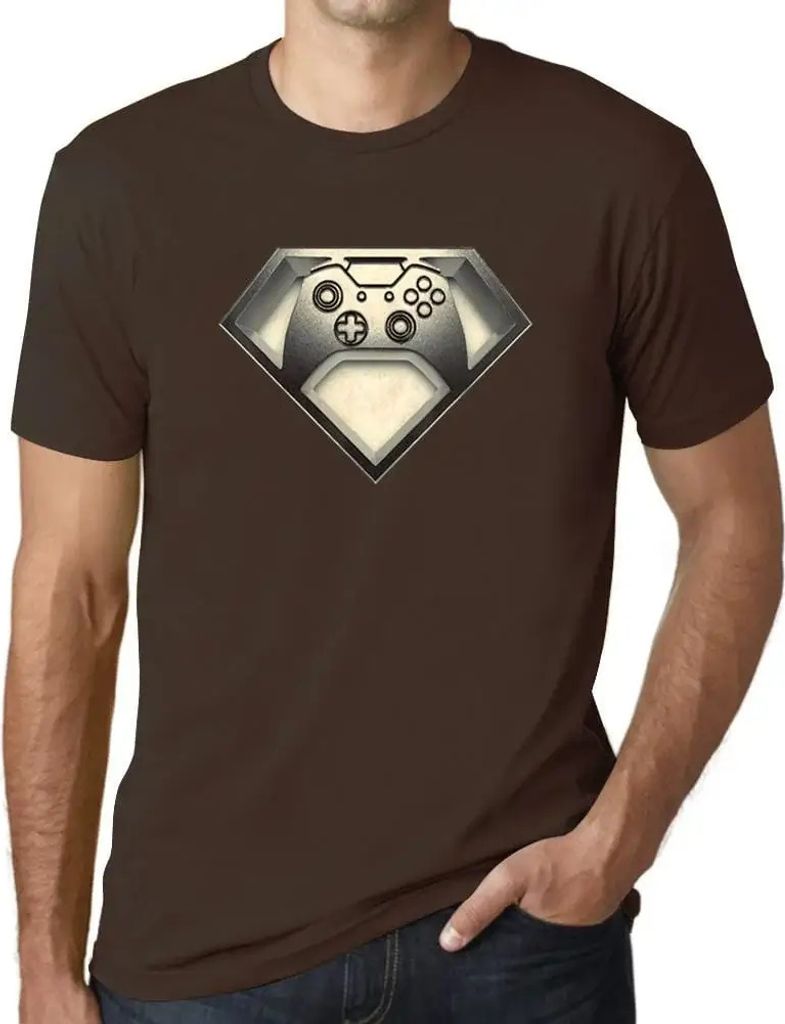 Herren Grafik T-Shirt Super-Gamer esports lustige Heidekraut – Super Gamer Esports Funny Heather – Öko-Verantwortlich Vintage Jahrgang Kurzarm...