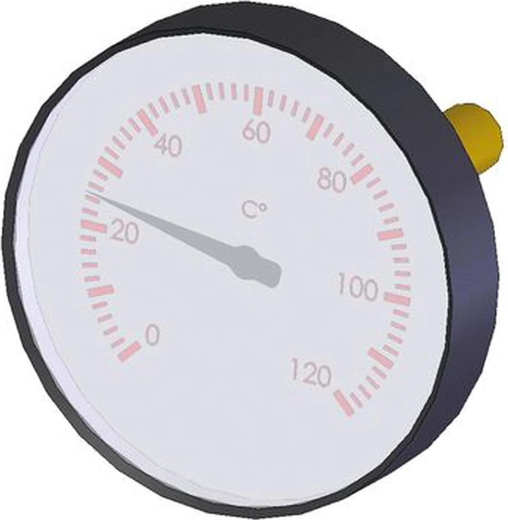 Aalberts Thermometer zentrisch, rot NG 63, 0-120 Grad C, 1 Produktbild 