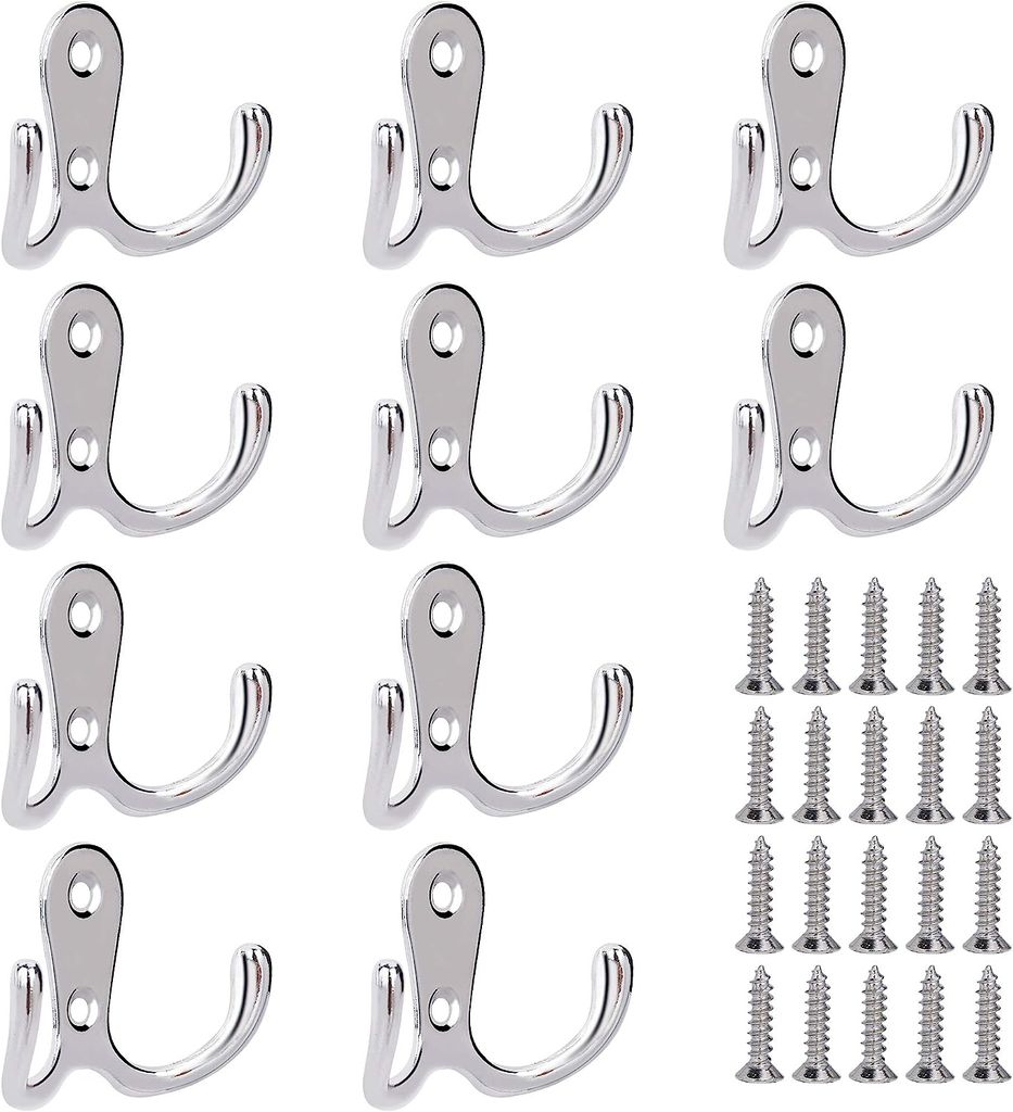 KINDPMA 8er Set Garderobenhaken Vintage - Messing Bronze Wandhaken Mit Schrauben