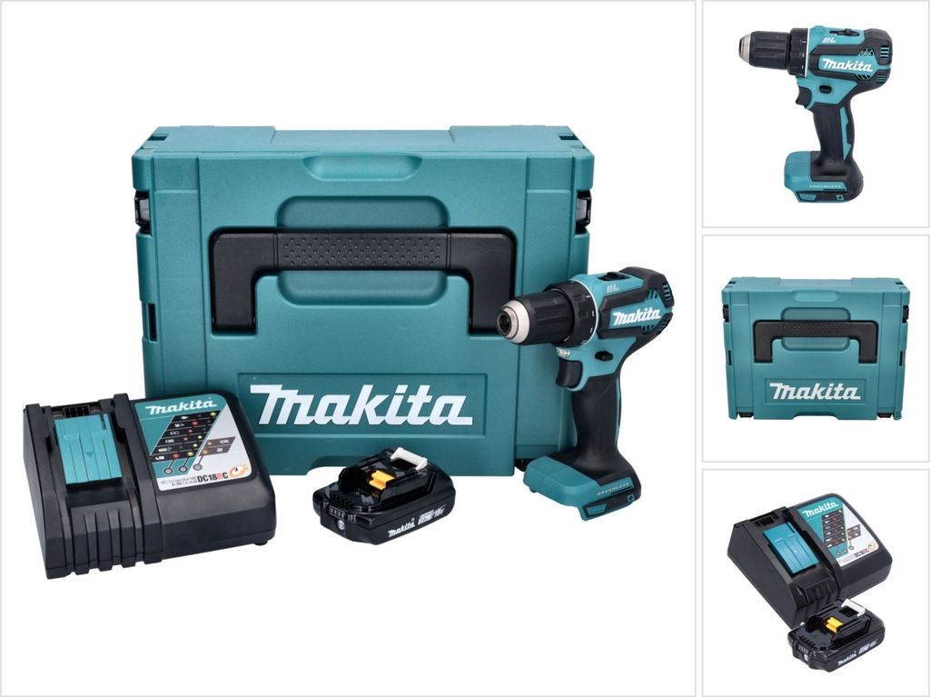 Makita DDF 485 RA1J Akku Bohrschrauber 18 V 50 Nm Brushless Produktbild 