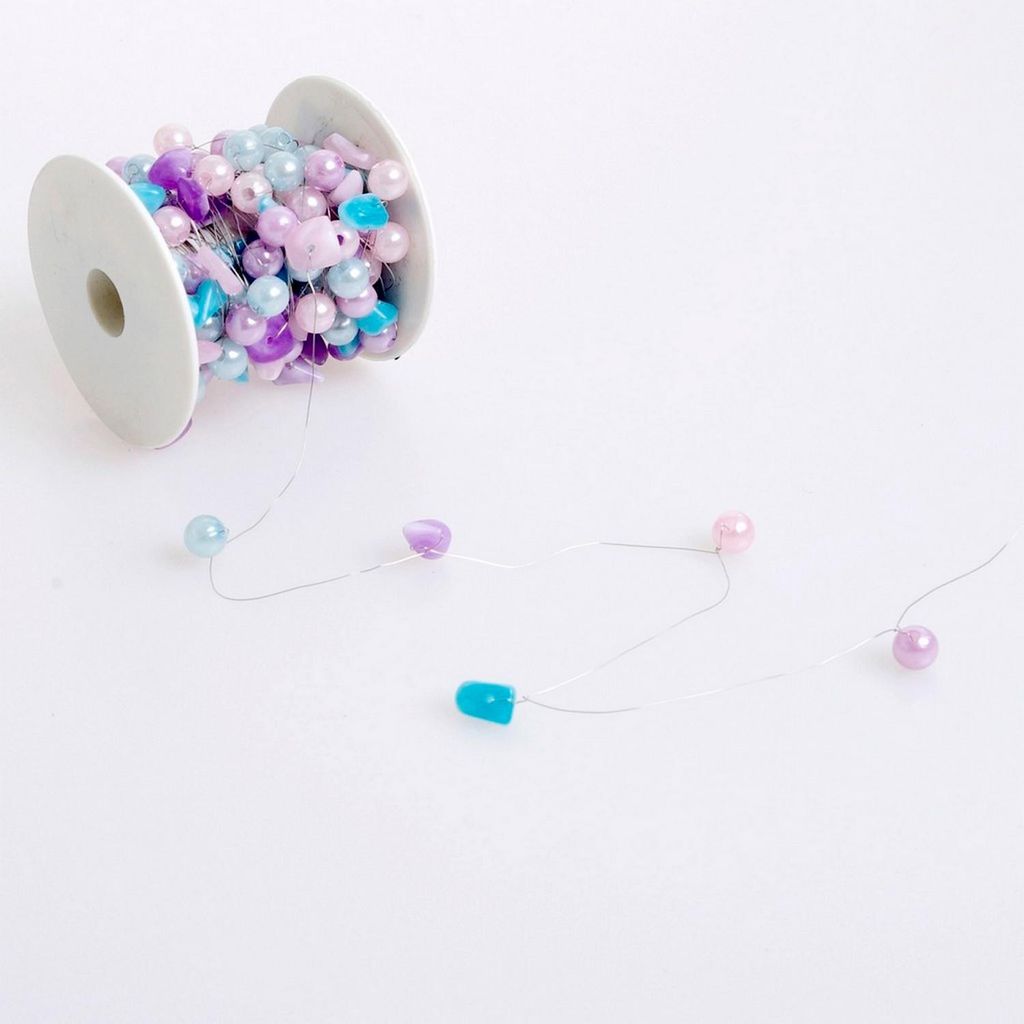 Perlen Am Draht - 5mm - 10m - col. 25 pastellbunt - 78530-5-10-25