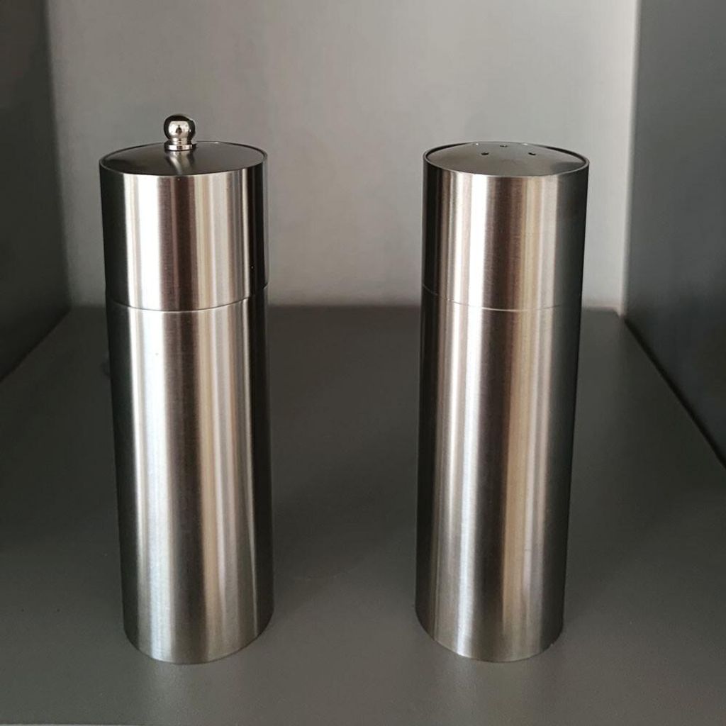 Edelstahl Salz & Pfeffer Set 15cm Gewürzmühle Geschenk Produktbild 