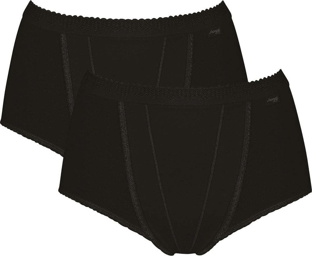 sloggi Damen Maxislip 2-Pack Control - BLACK - Größe 44