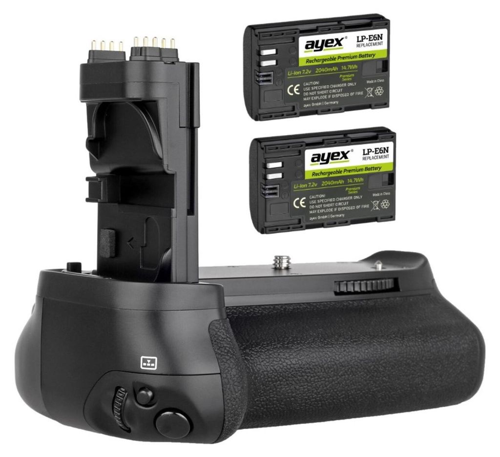 Batteriegriff Set für Canon EOS 90D 80D 70D + 2x LP-E6N Akku wie BG-E14