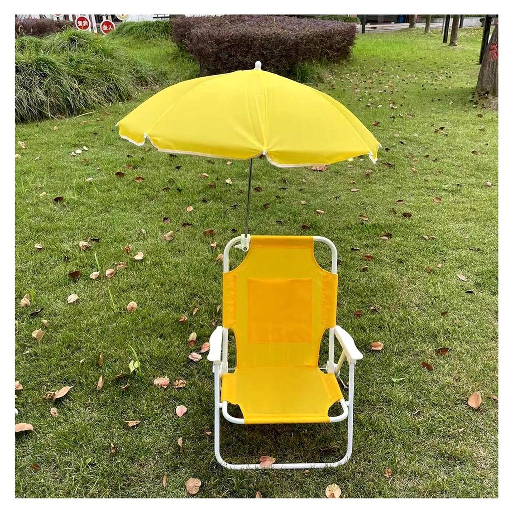 Faltstuhl für Camping, mit Regenschirm | Outdoor-Möbel, faltbar, für Garten, Picknick, Reisen, Pool