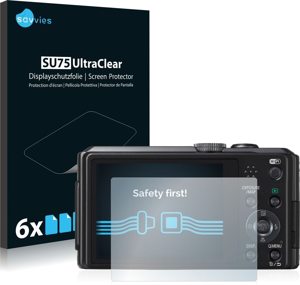6x Für Panasonic Lumix DMC-TZ40 Schutzfolie Savvies Produktbild 