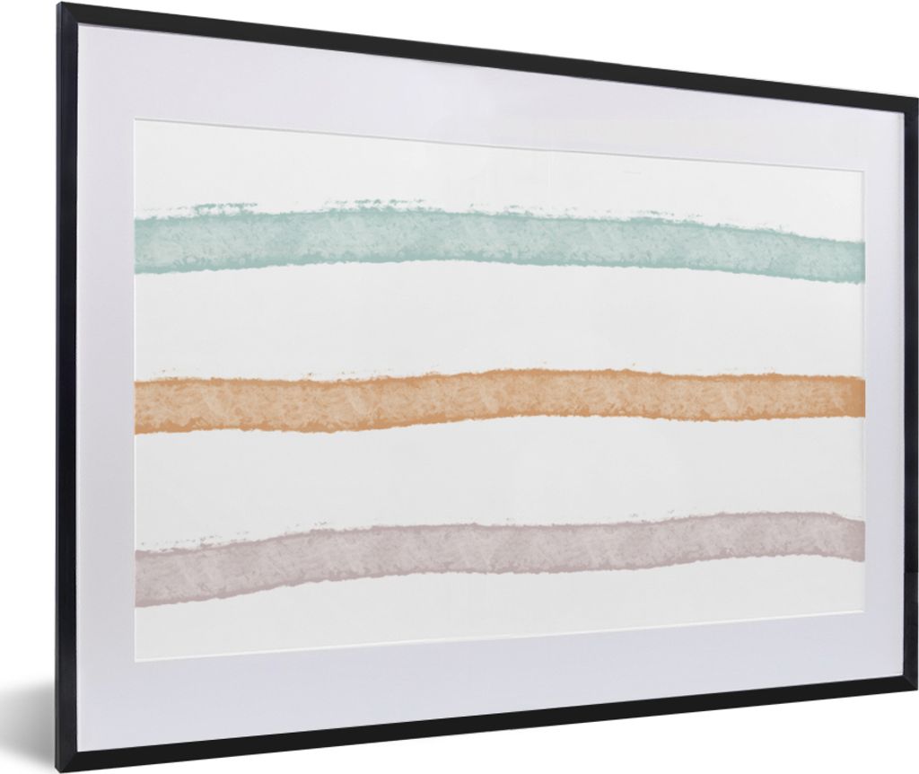 MuchoWow® Gerahmtes Poster Linie - Pastell - Regenbogen - Produktbild 