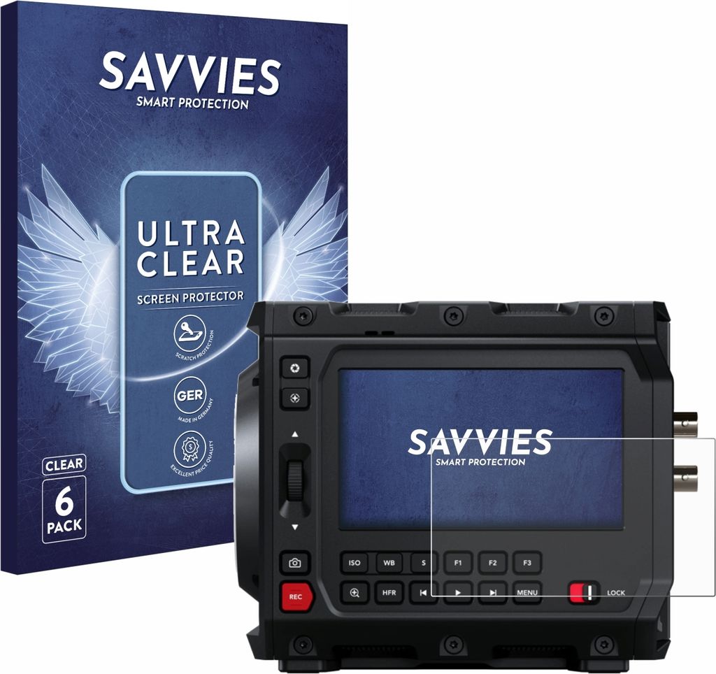 6x Für Blackmagic Design Pyxis 6K 4" Schutzfolie Savvies Displayschutz Display Schutz Folie Klar Transparent