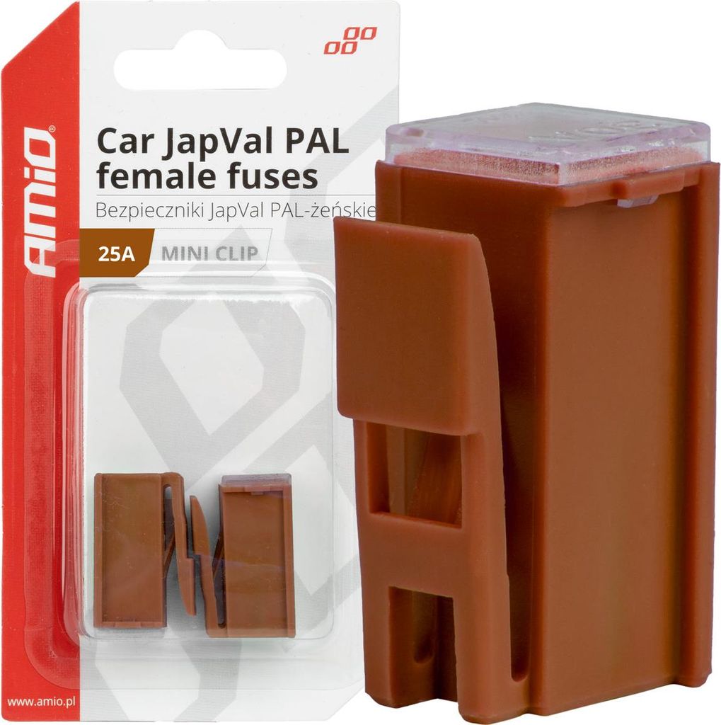 Auto-Sicherungen 25A JAPVAL PAL Female, 2 Stück AMIO-03412 Produktbild 