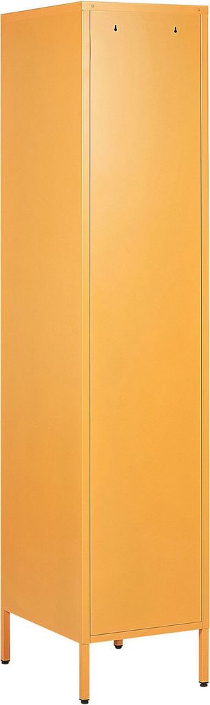 BELIANI Metallschrank Gelb Stahl 185cm hoch Modern mit abschließbarer Tür Kleiderstange 2 Türhaken 5 Fächern Wohnzimmer Schlafzimmer Flur Büro...