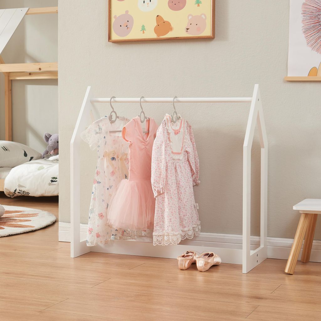Garderobenständer 'Værløse' mit Kleiderstange 78 x 75 x 35 cm Weiß