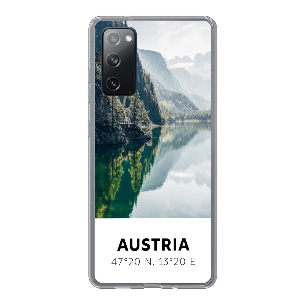 MuchoWow Handyhülle Schutzhülle Hülle für Samsung Galaxy S20 FE Österreich - Wasser - Grün - Alpen Silikon Softcase Handy Hülle - Abdeckung