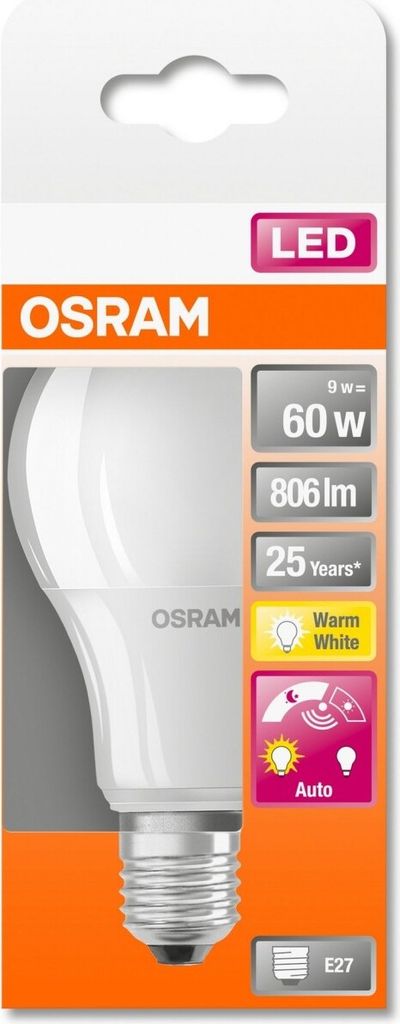 Osram LED Daylight Sensor Classic A60 Birnenform matt 8,5W Produktbild 