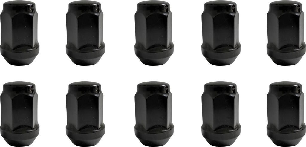 10x Radmutter M12x1,25 Kegelbund geschlossen 60° schwarz 34 mm | Schlüsselweite 19 mm kompatibel mit Opel Agila A