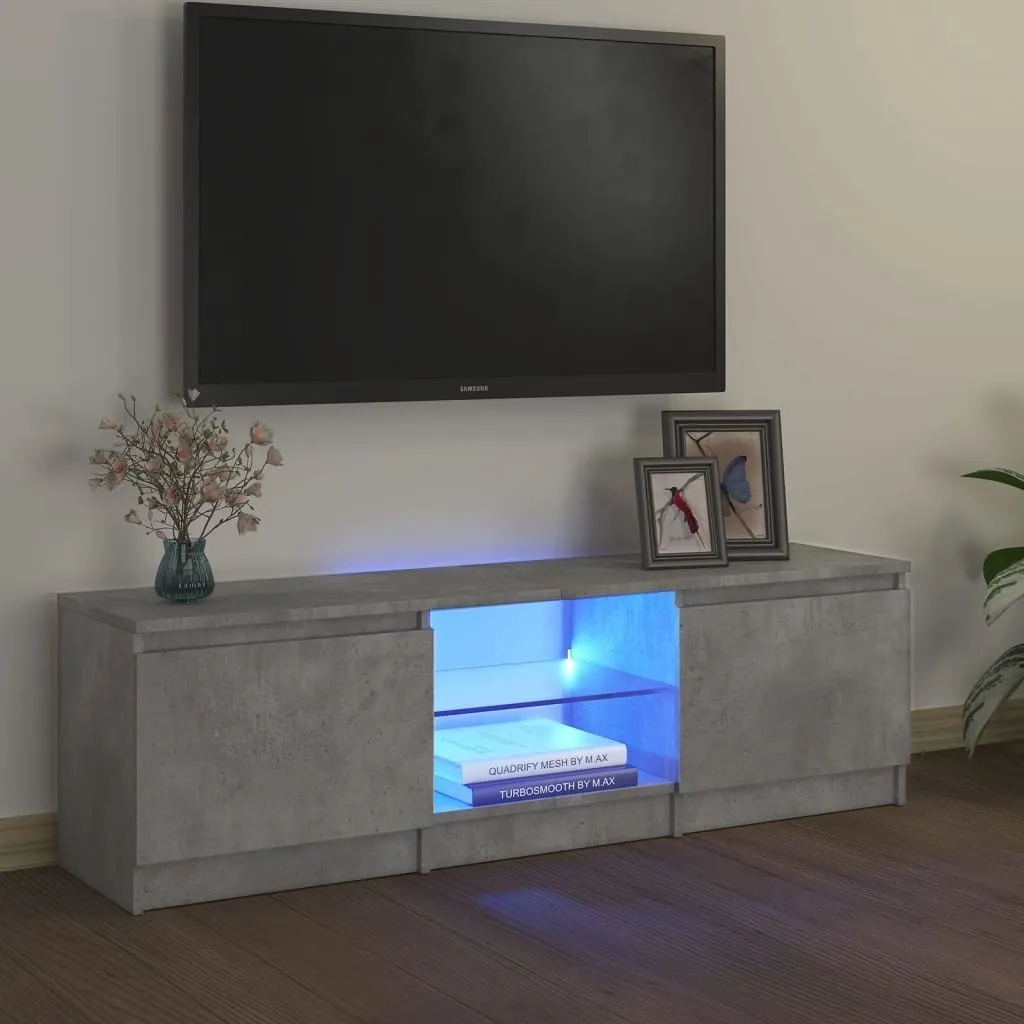 Mobile Porta TV con Luci LED RGB 120cm - Effetto Cemento Grigio Industrial - 17
