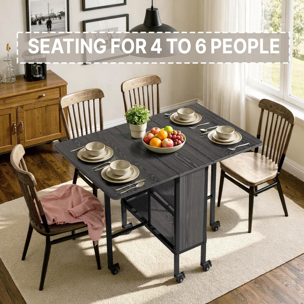 Table pliable idéale pour petites cuisines et studio studio 130x80 cm - 5