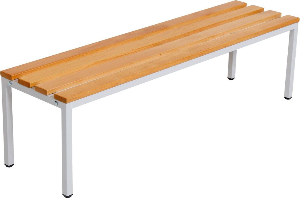 Furni24 Sitzbank für Umkleideräume BxHxT: 150x42x40 cm, Umkleidesitzbank, Umkleidebank, Garderobenbank, Sportbank, Bank mit Echtholz für Fitness...