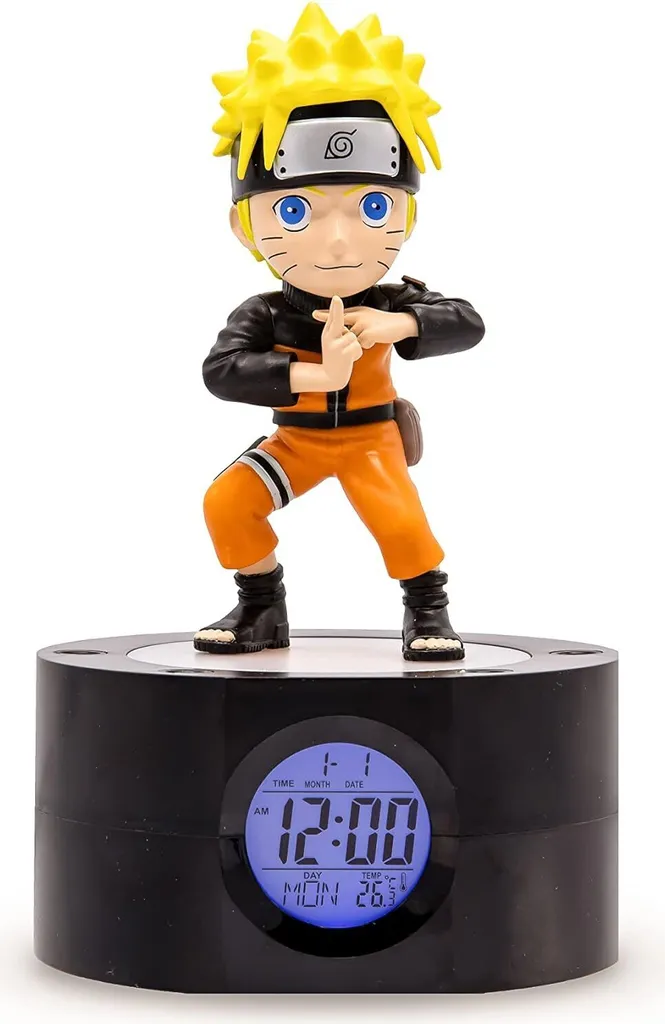Réveil figurine Naruto Uzumaki 20cm lampe LED pour chambre enfant