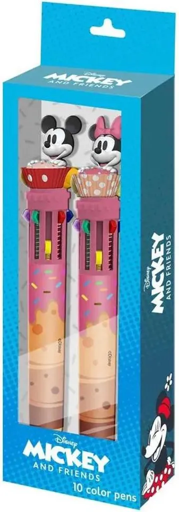 Regalo Disney Originale: Confezione 2 Biro 10 Colori Mickey & Minnie